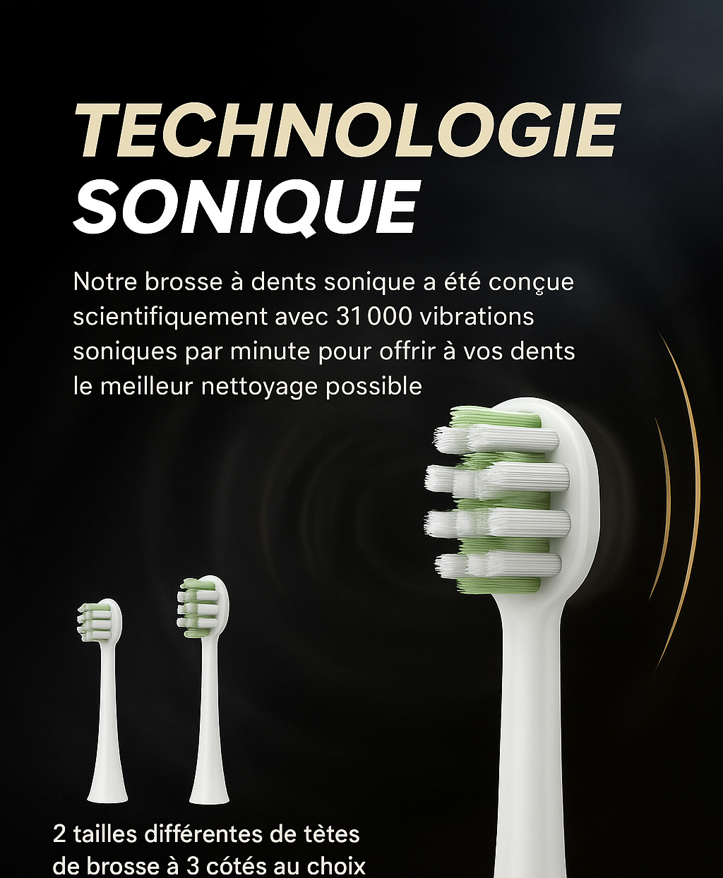 Brosse à dents sonique originale à triple poils