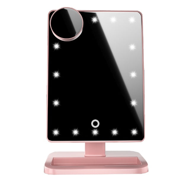Miroir de maquillage tactile avec 20 LED, haut-parleur Bluetooth et musique