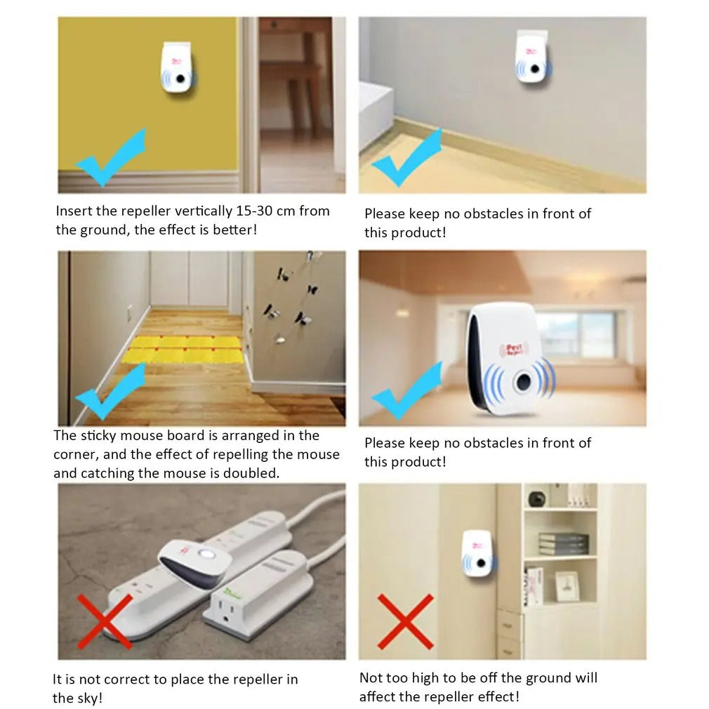 🦟 Appareil Anti-Moustiques Électrique à Ultrasons – Sûr & Écologique