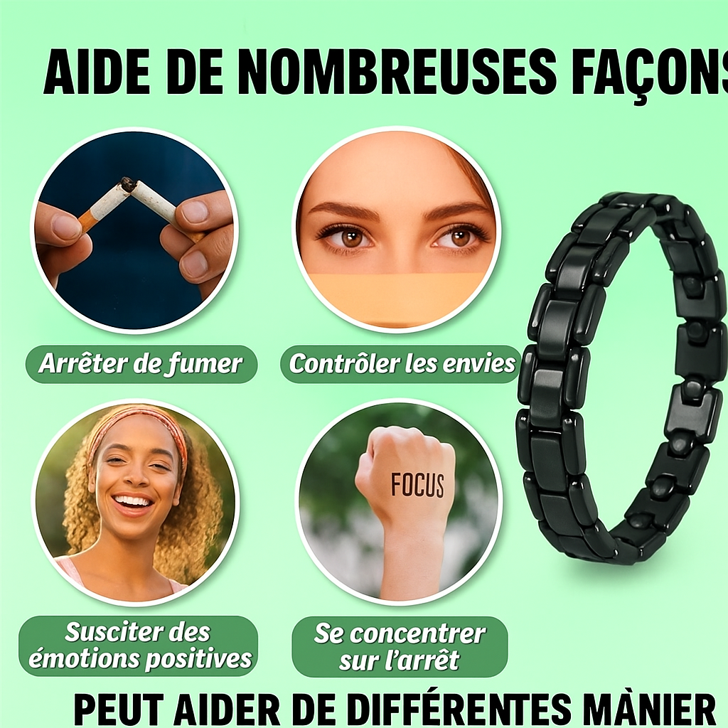 🔗 Bracelet Anti-Tabac Magnétique en Pierre Naturelle – Unisexe