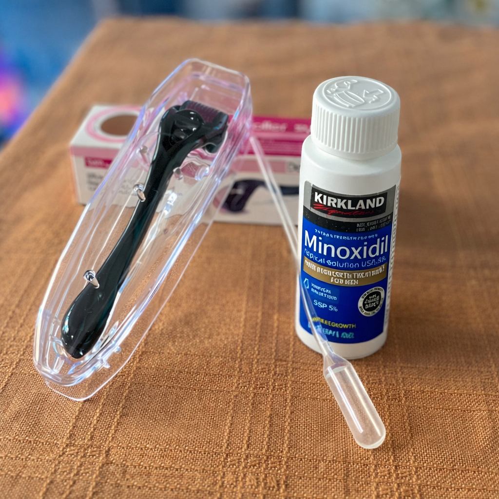 Sérum Minoxidil & Dermaroller – Repousse Capillaire Rapide et Naturelle