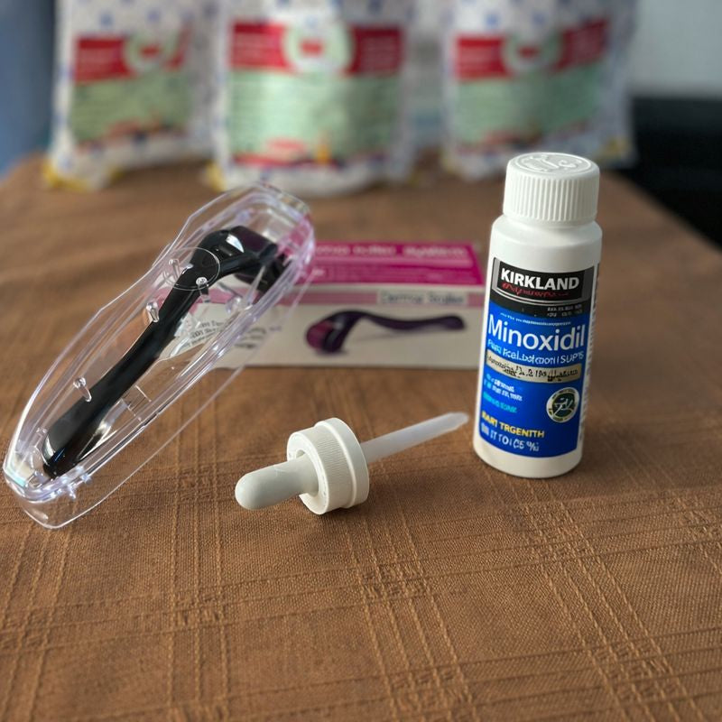 Sérum Minoxidil & Dermaroller – Repousse Capillaire Rapide et Naturelle