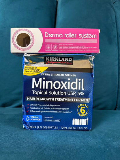 Sérum Minoxidil & Dermaroller – Repousse Capillaire Rapide et Naturelle