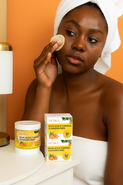 Pads nettoyants MOIKA à l’acide kojique et au curcuma